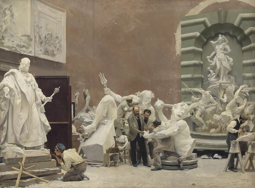 The Sculptor Rudolf Weyr in His Studio — classical painting